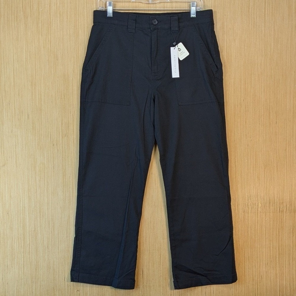 Sanctuary Twill Relaxed Bootlet BootcutPants Black High‎ Rise Utility Size 32